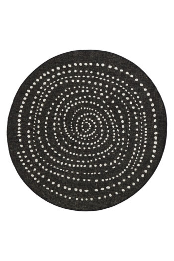 Kusový koberec Northrugs Twin 103109 Black Cream Ø 200 cm