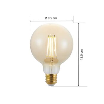 LED E27 G95 6,5W 2 500 K jantár 3-krokový stmievač