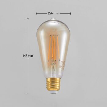 LED E27 ST64 6,5W 2 500K jantár 3-krokový stmievač