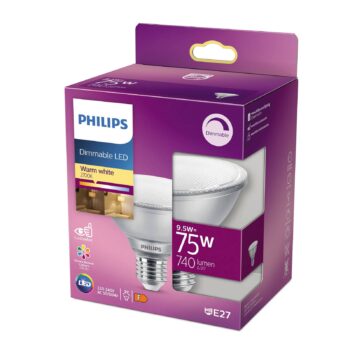 LED PAR30S E27 9,5W, teplá biela stmievateľná