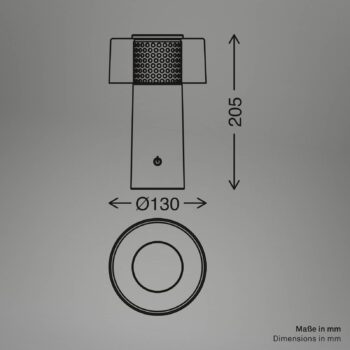 LED akumulátorová lampa Brilo unplugged Gila, antracitová/béžová 21 cm