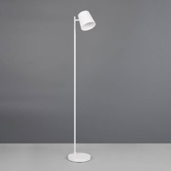 LED akumulátorová stojaca lampa Blake, biela matná, kov, stmievateľná