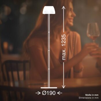 LED akumulátorová stojaca lampa Brilo unplugged Riffle, antracitová