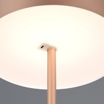 LED akumulátorová stojaca lampa Jeff, coffee, stmievateľná, výška 147 cm