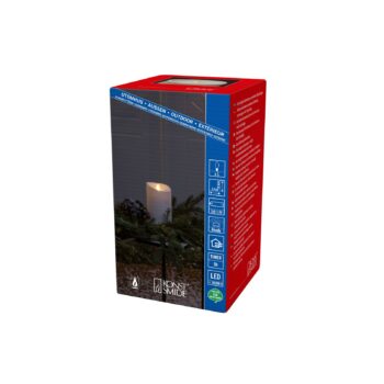 LED dekoratívna sviečka IP44 krémovo biela roztavená 18,4 cm