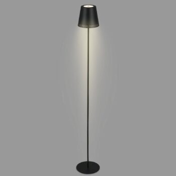 LED dobíjacia stojacia lampa Kiki, 3 000 K, čierna, IP44