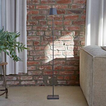 LED dobíjacia stojacia lampa Nuindie IP54 120 cm kruhová USB-C grafitová