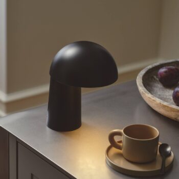 LED dobíjacia stolová lampa Faye Prenosná, čierna, stmievateľná, USB