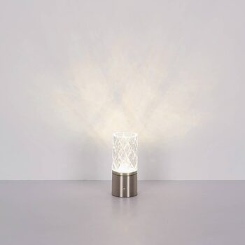 LED dobíjacia stolová lampa Lunki, mosadzná farba, výška 19 cm, CCT
