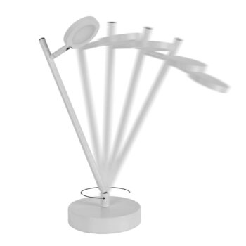 LED dobíjacia stolová lampa Lupa, biela, výška 45 cm, kov, dotykové