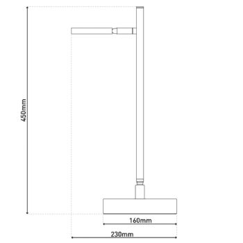 LED dobíjacia stolová lampa Lupa, čierna Výška 45 cm Kov Touchdim