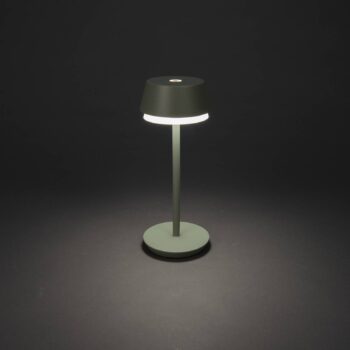 LED dobíjacia stolová lampa Lyon, zelená/šedá, IP54, stmievač, CCT, RGB