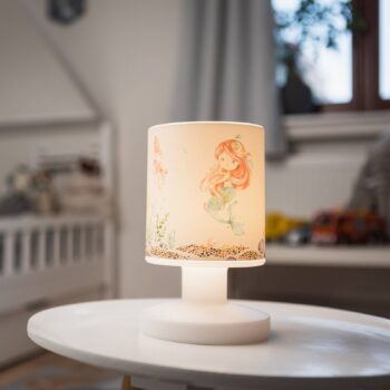 LED dobíjacia stolová lampa Mara morská panna, farebná, 21 cm