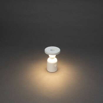 LED dobíjacia stolová lampa Nantes, biela, hliník, IP54, stmievač, CCT