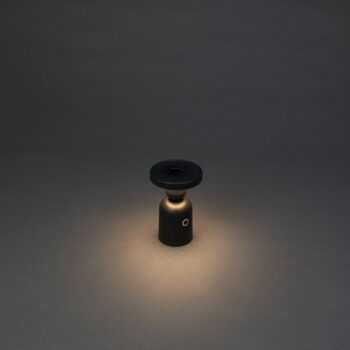 LED dobíjacia stolová lampa Nantes, čierna, hliník, IP54, stmievač, CCT