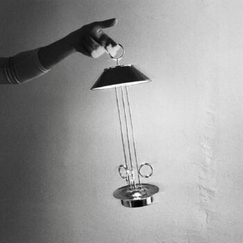 LED dobíjacia stolová lampa Nudiderot, chróm, hliník, IP54, stmievateľná