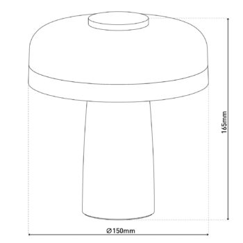LED dobíjacia stolová lampa Pilu, béžová Výška 16,5 cm kov Touchdim