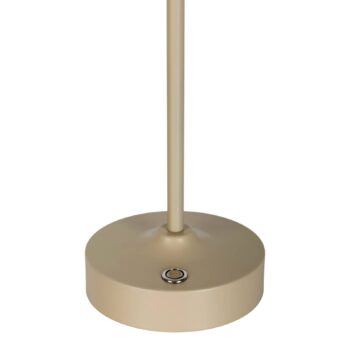 LED dobíjacia stolová lampa Pina béžová Výška 27,8 cm Kov/sklo Dotyk