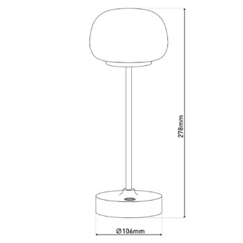 LED dobíjacia stolová lampa Pina biela Výška 27,8 cm Kov/sklo Dotyk