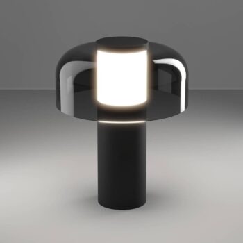 LED dobíjacia stolová lampa Ponente, Ø 16 cm, čierna, CCT, stmievateľná