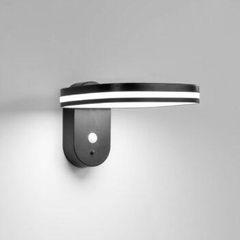 LED dobíjacie solárne nástenné svetlo Chicago, čierne, senzor