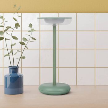 LED dobíjacie svetlo na terasu Pasi, mätová Výška 26 cm Kovové dotykové