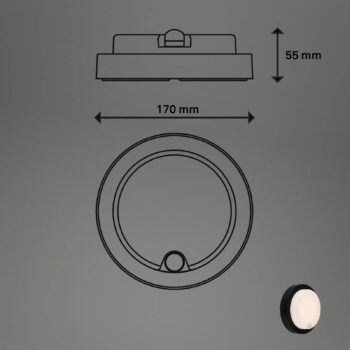 LED dobíjacie vonkajšie nástenné svietidlo 3765015, senzor, čierne