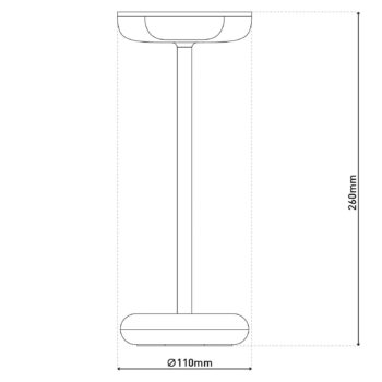 LED dobíjateľná terasová lampa Pasi čierna výška 26 cm kovový dotyk
