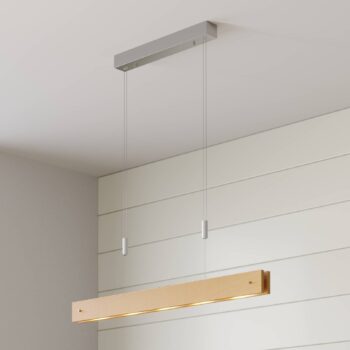 LED drevená závesná lampa Karinja, prírodná