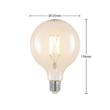 LED filament E27 6W 2700K G125 globe číra 2ks sada