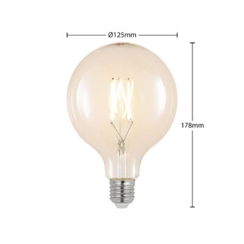 LED filament E27 8W 2700K G125 globe číra 2ks sada