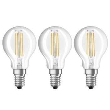 LED filament žiarovka E14 4 W teplá biela sada 3