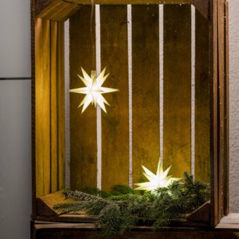LED hviezda exteriér 18-cípa Ø 12 cm batéria biela