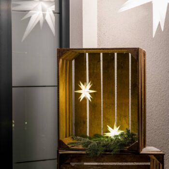 LED hviezda exteriér 18-cípa Ø 12 cm batéria biela