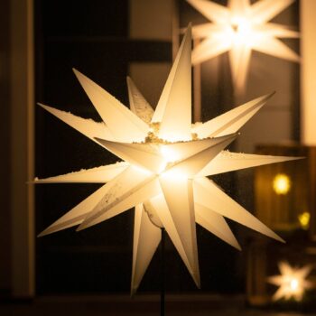 LED hviezda exteriér, hrot do zeme, Ø 55 cm, biela