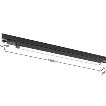 LED koľajnicové svetlo Arcchio Harlow, čierne, 69 cm, 3 000 K