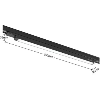 LED koľajnicové svetlo Arcchio Harlow, čierne, 69 cm, 4 000 K