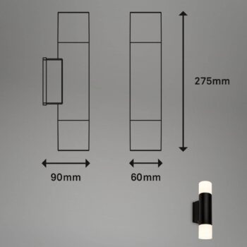 LED kúpeľňové svetlo 2090025 2-plameňové, čierna