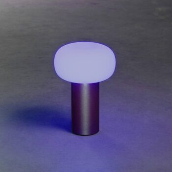 LED lampa Antibes, IP54, batéria, RGBW, hrdzavá
