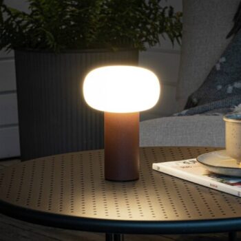 LED lampa Antibes, IP54, batéria, RGBW, hrdzavá