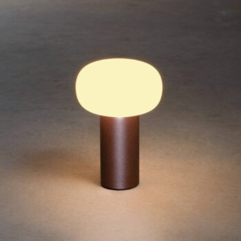 LED lampa Antibes, IP54, batéria, RGBW, hrdzavá