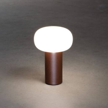 LED lampa Antibes, IP54, batéria, RGBW, hrdzavá