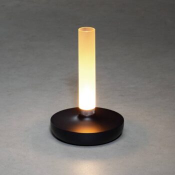 LED lampa Biarritz IP54 batéria CCT čierna