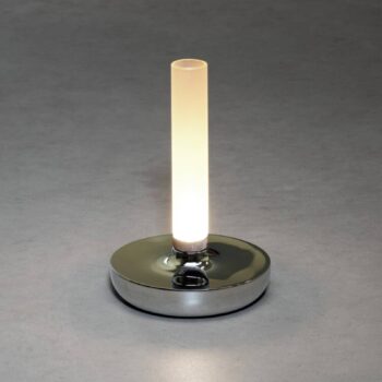 LED lampa Biarritz IP54, batéria, CCT, strieborná