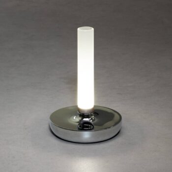 LED lampa Biarritz IP54, batéria, CCT, strieborná