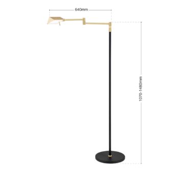 LED lampa Boston dotykový stmievač čierna/mosadzná