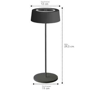 LED lampa Cocktail, na batérie stmievateľná čierna