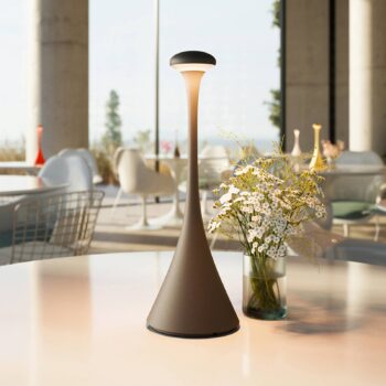 LED lampa Nudrop s batériou, IP54, grafitová sivá