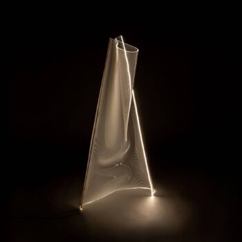 LED lampa Velos, ružové zlato, organicky tvarovaná