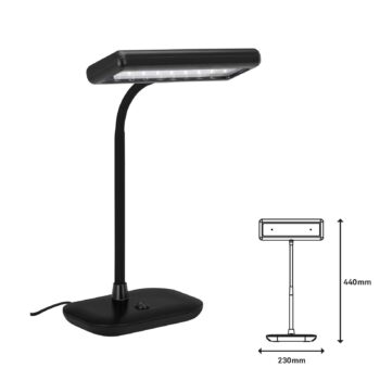 LED lampa na písací stôl 7488-015 čierna 6 500K